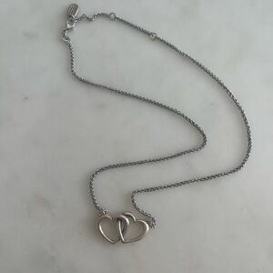 James Avery Double Heart Linked Necklace sterling silver